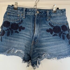 Abercrombie & Fitch Annie High Rise Denim Shorts